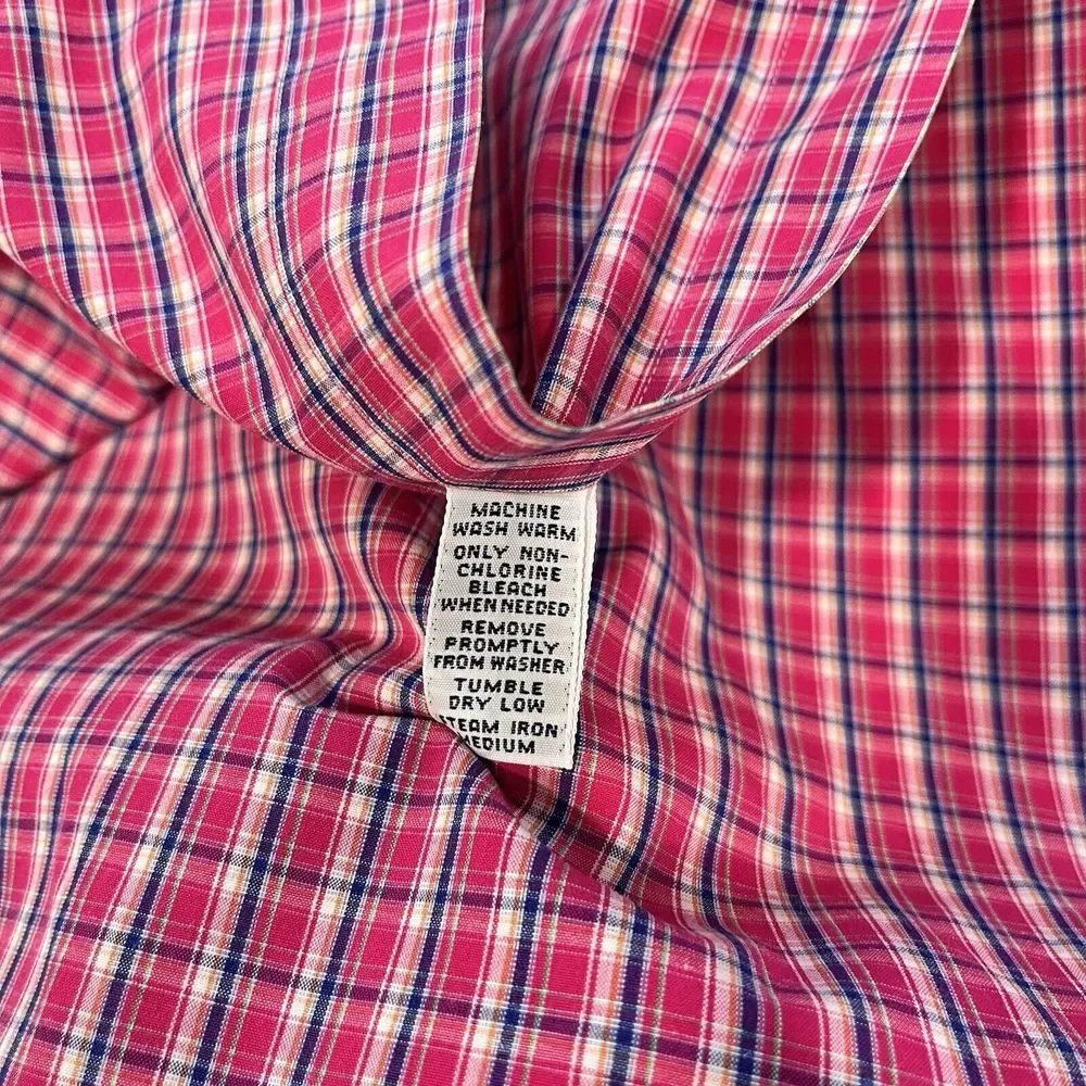 Polo‎ Ralph Lauren Pink Plaid Check Cotton Poplin Button Down Shirt Size XL